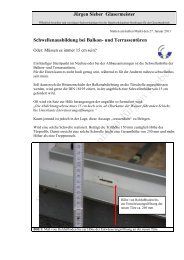 Jürgen Sieber Glasermeister Schwellenausbildung bei Balkon- und ...