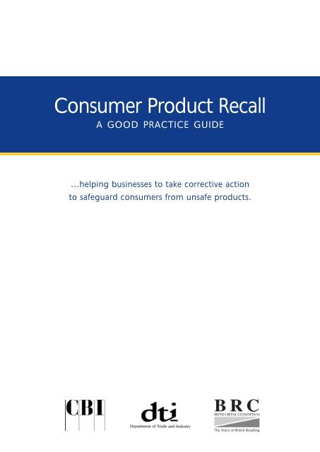 Consumer Product Recall - Department of Trade and Industry