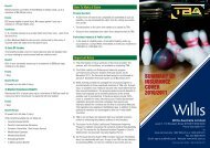 attached brochure for further information - Tenpin Bowling Australia