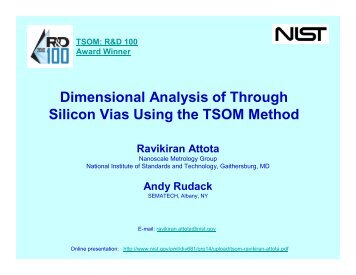 Dimensional Analysis of Through Silicon Vias Using the ... - Sematech