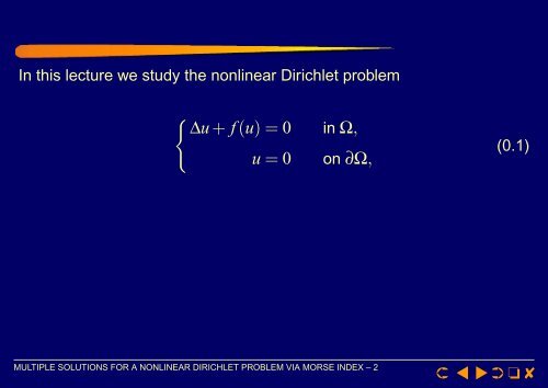 Multiple Solutions for a Nonlinear Dirichlet Problem via - Mathematics