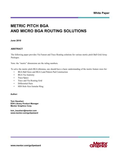 Metric Pitch BGA and Micro BGA Routing Solutions:0.qxd
