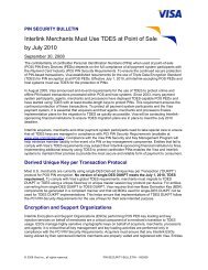 Interlink Merchants Must Use TDES at Point of - Visa