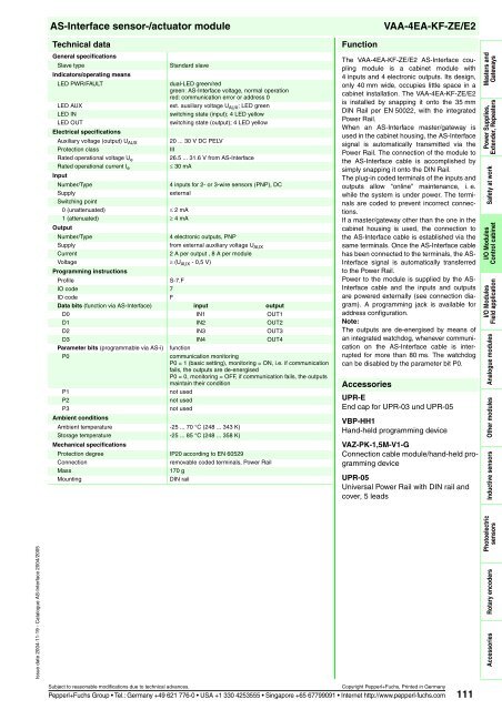 Sensor systems 2 AS-Interface