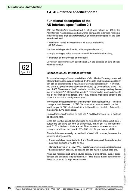 Sensor systems 2 AS-Interface