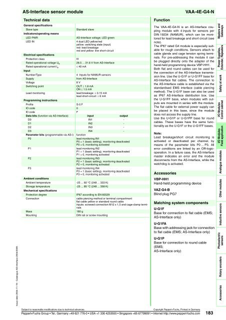 Sensor systems 2 AS-Interface