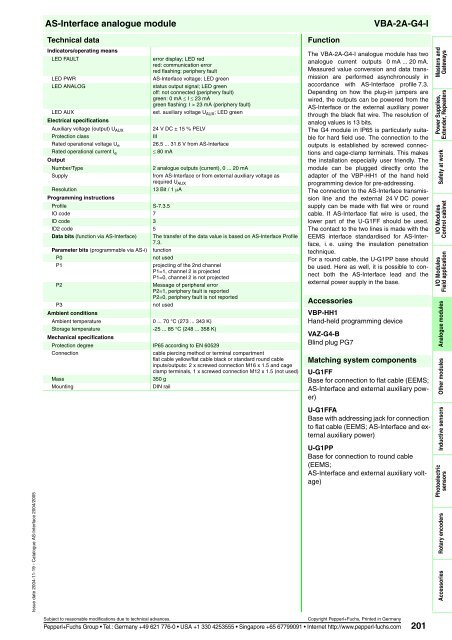 Sensor systems 2 AS-Interface