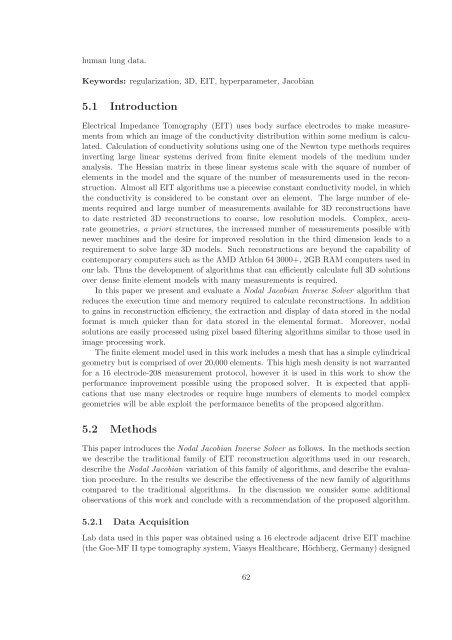 Image Reconstruction for 3D Lung Imaging - Department of Systems ...