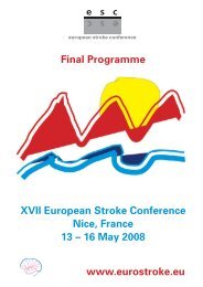 XVII European Stroke Conference Nice, France 13 – 16 ... - Archive