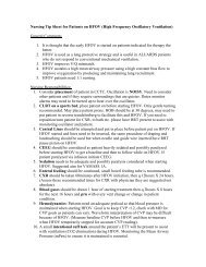 Nursing Tip Sheet for Patients on HFOV (High Frequency Oscillatory ...
