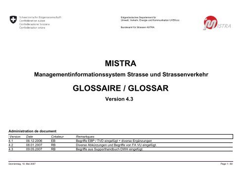 MISTRA GLOSSAIRE / GLOSSAR - MISTRA Public