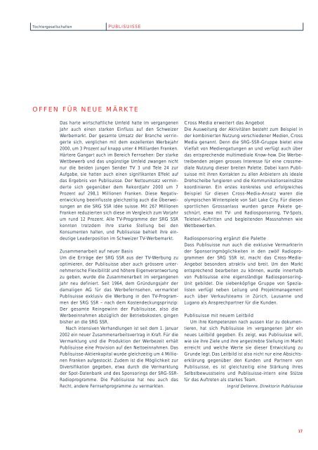 Geschäftsbericht 2001 (PDF) - SRG SSR