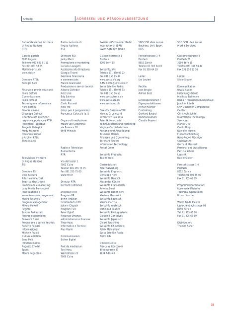 Geschäftsbericht 2001 (PDF) - SRG SSR