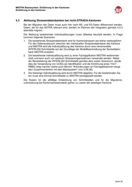 R 2006 09 22 B Bericht Einführung Kantone V1.05 - MISTRA Public