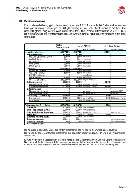 R 2006 09 22 B Bericht Einführung Kantone V1.05 - MISTRA Public