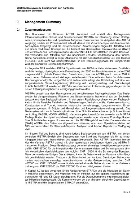 R 2006 09 22 B Bericht Einführung Kantone V1.05 - MISTRA Public