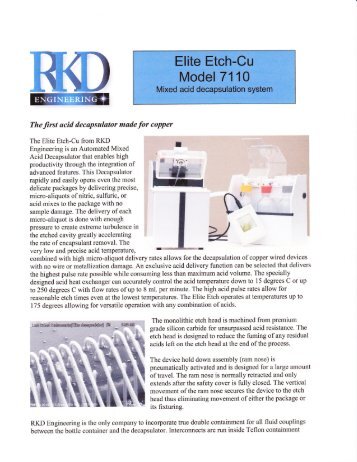 Elite Etch CU Decapsulator for Copper Data Sheet