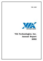 VIA Technologies, Inc. Annual Report 2002