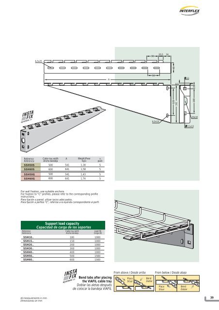 Cable tray systems Sistema de bandejas portacables - Interflex