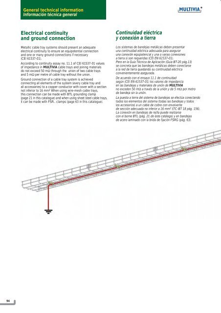 Cable tray systems Sistema de bandejas portacables - Interflex