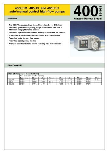 405U/R1, 405U/L and 405U/L2 auto/manual control high-flow pumps