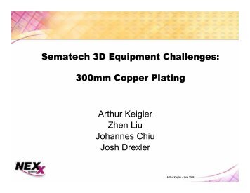 Sematech 3D Equipment Challenges: 300mm Copper Plating Arthur ...
