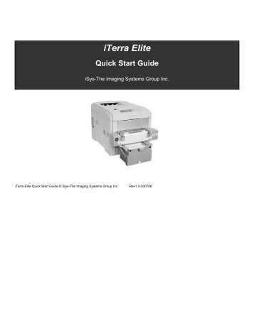 iTerra Elite Quick Start Guide - The Imaging Systems Group Inc.