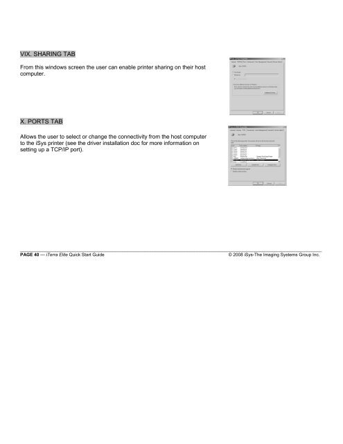 iTerra Elite Quick Start Guide - The Imaging Systems Group Inc.