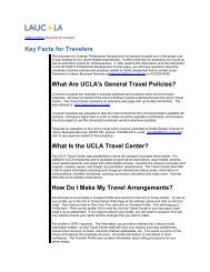 Key Facts for Travelers What Are UCLA's General Travel Policies ...