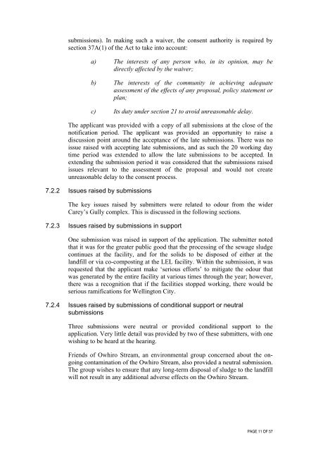 Decision report- Carey's Gully Sludge Dewatering Facility - Greater ...