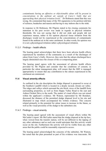 Decision report- Carey's Gully Sludge Dewatering Facility - Greater ...