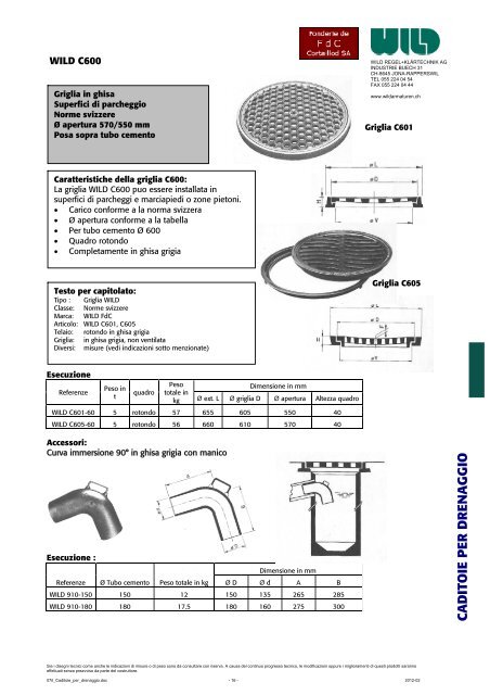 CADITOIE PER DRENAGGIO