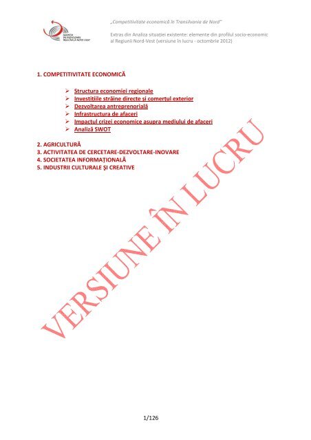 Competitivitate economica (versiune in lucru ... - ADR Nord-Vest