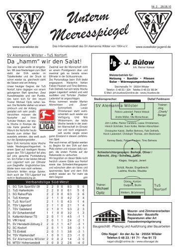 Unterm Meeresspiegel - SV Alemannia Wilster von 1904 e.V.