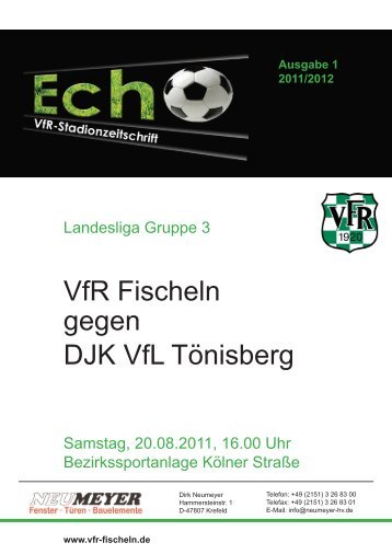 VfR Echo Stadionzeitschrift 2011-2012_1 - VfR Krefeld-Fischeln ...