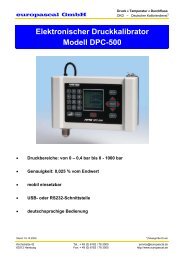 Elektronischer Druckkalibrator Modell DPC-500 - Europascal GmbH