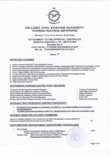 HELLENIC CIVIL AVIATION AUTHORITY ... - Egnatia Aviation