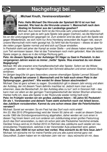 SCP - News Jugendturniere im Winter 09/10 - SC Peckeloh