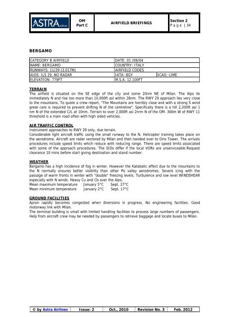 OM Part C AIRFIELD BRIEFINGS Section 2 Page |1 ... - Astra Airlines