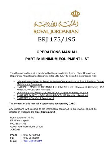 ERJ 175-195 MEL Rev 0.0 Feb12.pdf - e-Crew - Royal Jordanian