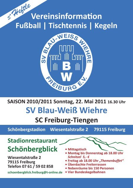 Tischtennis | Kegeln - SV Blau-Weiss-Wiehre