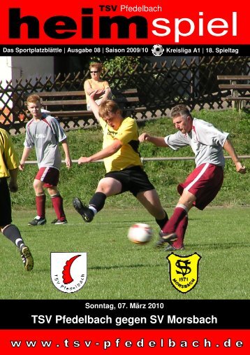 8. Heft gegen SV Morsbach 07. März 2010 - TSV Pfedelbach