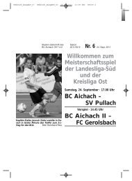 Willkommen zum Meisterschaftsspiel der Landesliga ... - BC Aichach