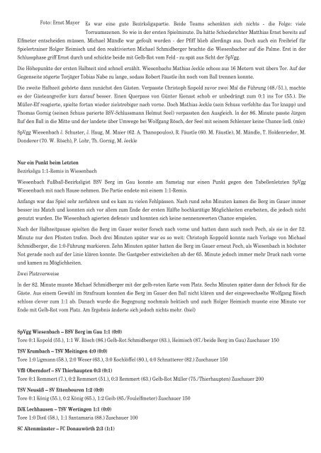 Bezirksliga Nord - SpVgg Wiesenbach