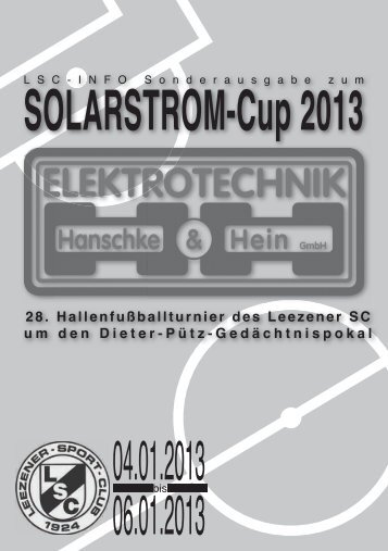 LSC-Info Sonderausgabe Hallenturnier 2013 - Leezener SC