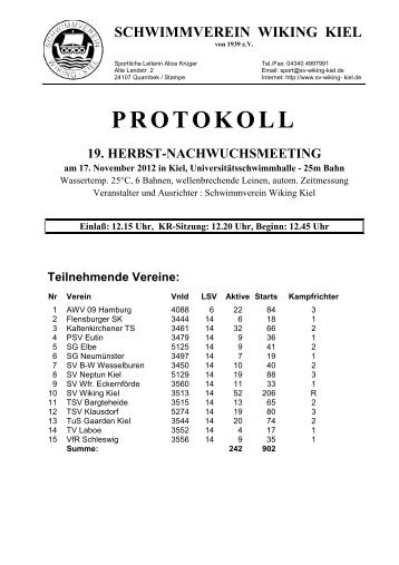 PROTOKOLL - SV Neptun Kiel