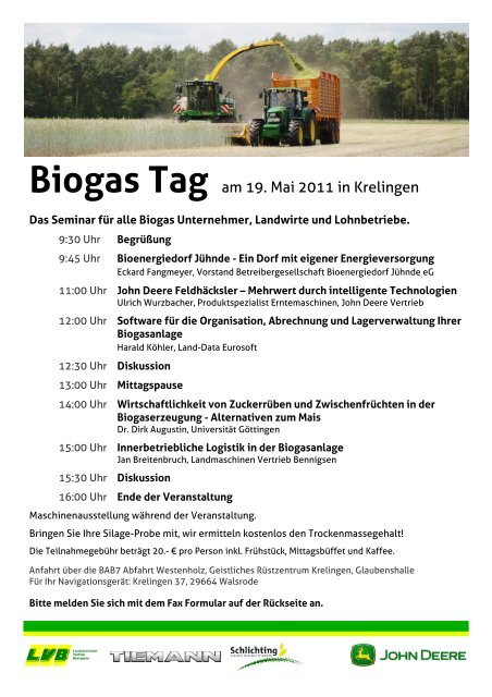 Biogas Tag am 19. Mai 2011 in Krelingen - Land-Data Eurosoft