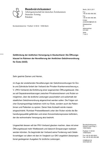 Schreiben an die Abgeordneten.pdf - Bundesärztekammer