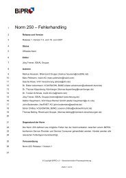 Norm 250 – Fehlerhandling - BiPRO