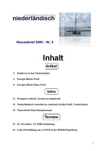Nieuwsbrief 2009 – Nr. 4 - nline